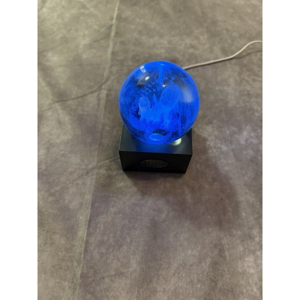 Zoo Atlanta LED Color Changing Glass Globe Night Light w/ Black Base